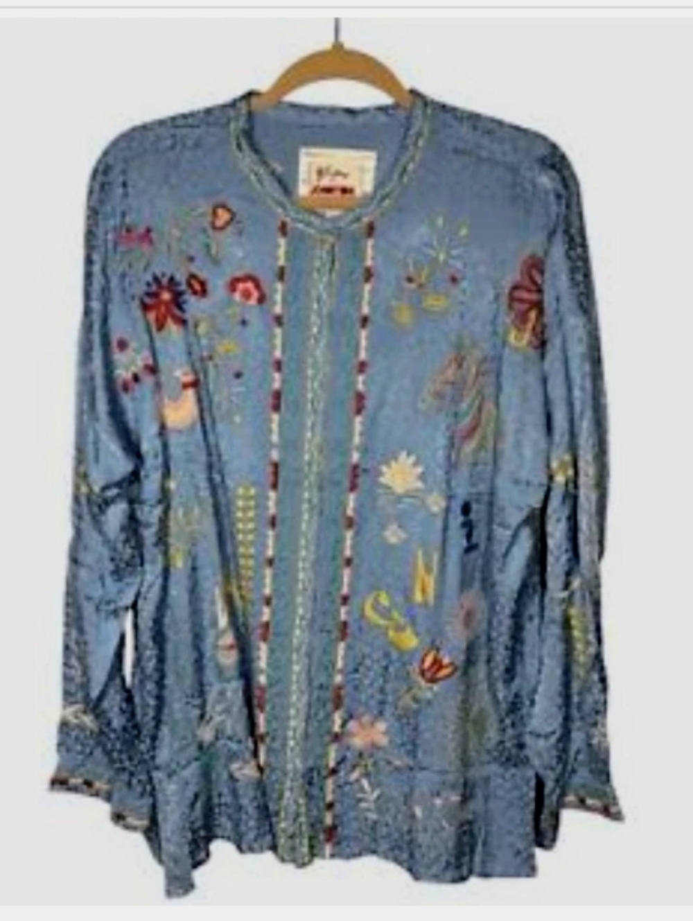 Johnny Was Oanna Embroidered Blouse Size L